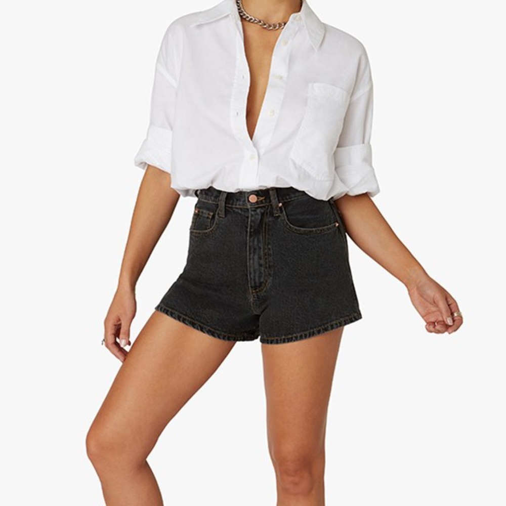 WeWoreWhat High Rise Jean Shorts in Bahbah